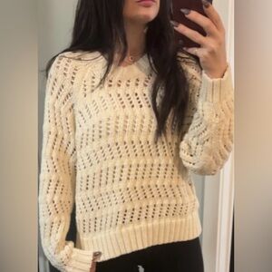 American Eagle Outfitters Open-Knit Crewneck Sweater